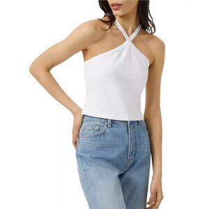 French Connection Halter Cross-Back Top | White | NWT | Medium